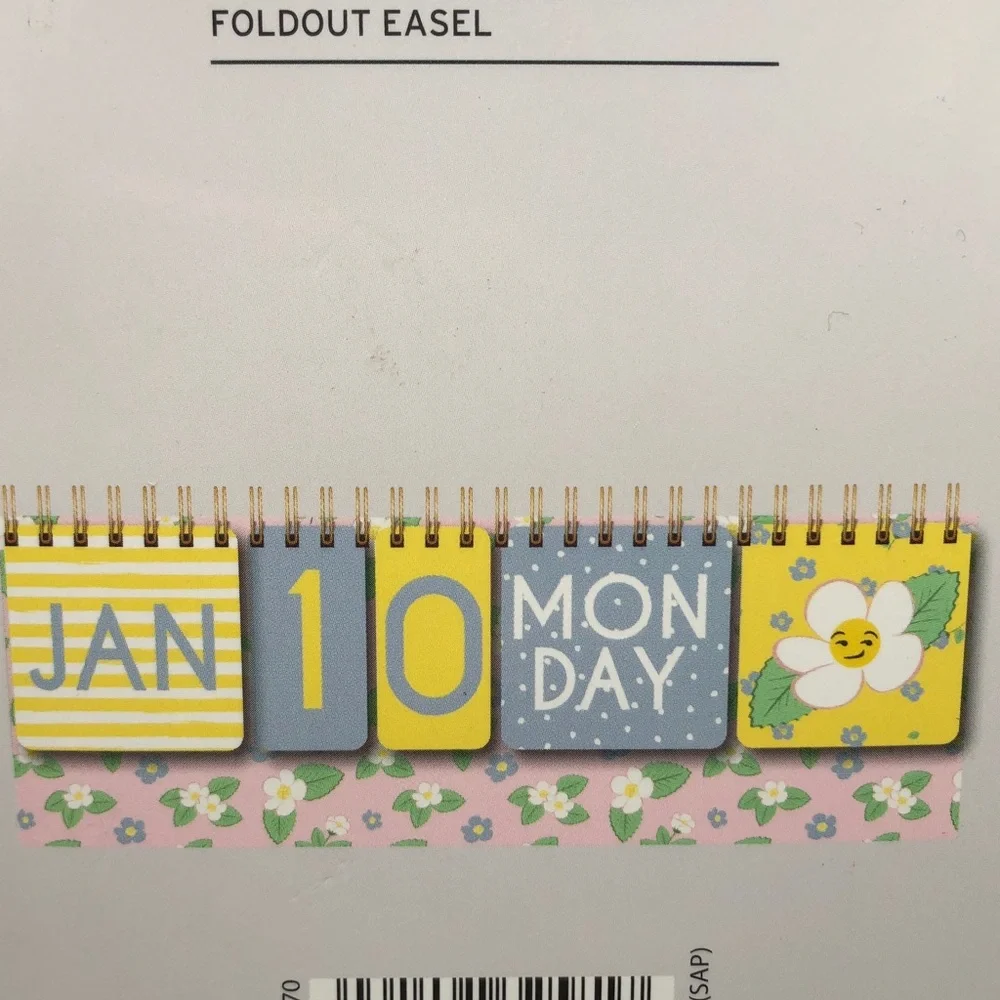 Flip Calendar Desktop Yellow and Blue NWT